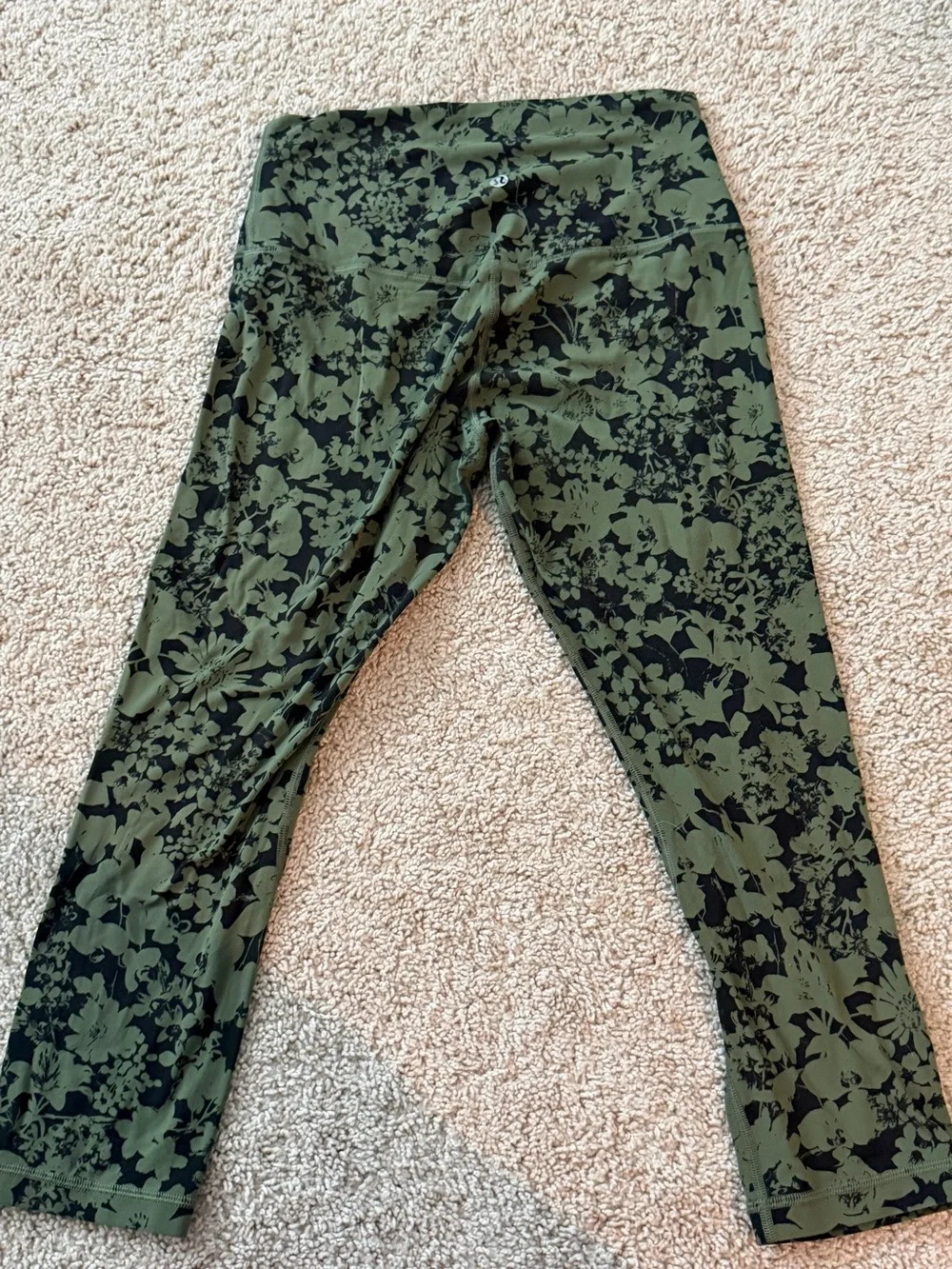 Lululemon Align Crop Barracks Green High Rise Nulu Size 6